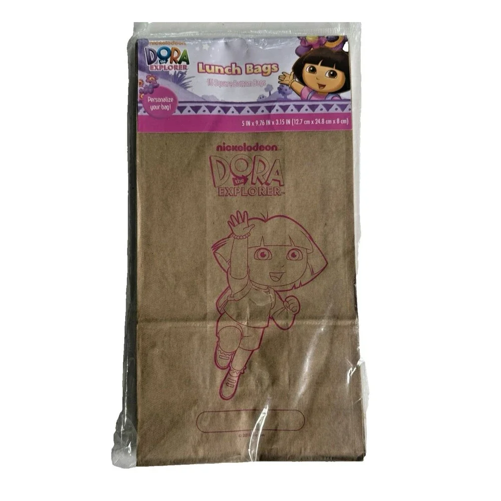 Y2K Nickelodeon DORA THE EXPLORER Lunch Bags Party Favor Paper Nick Jr. NEW
